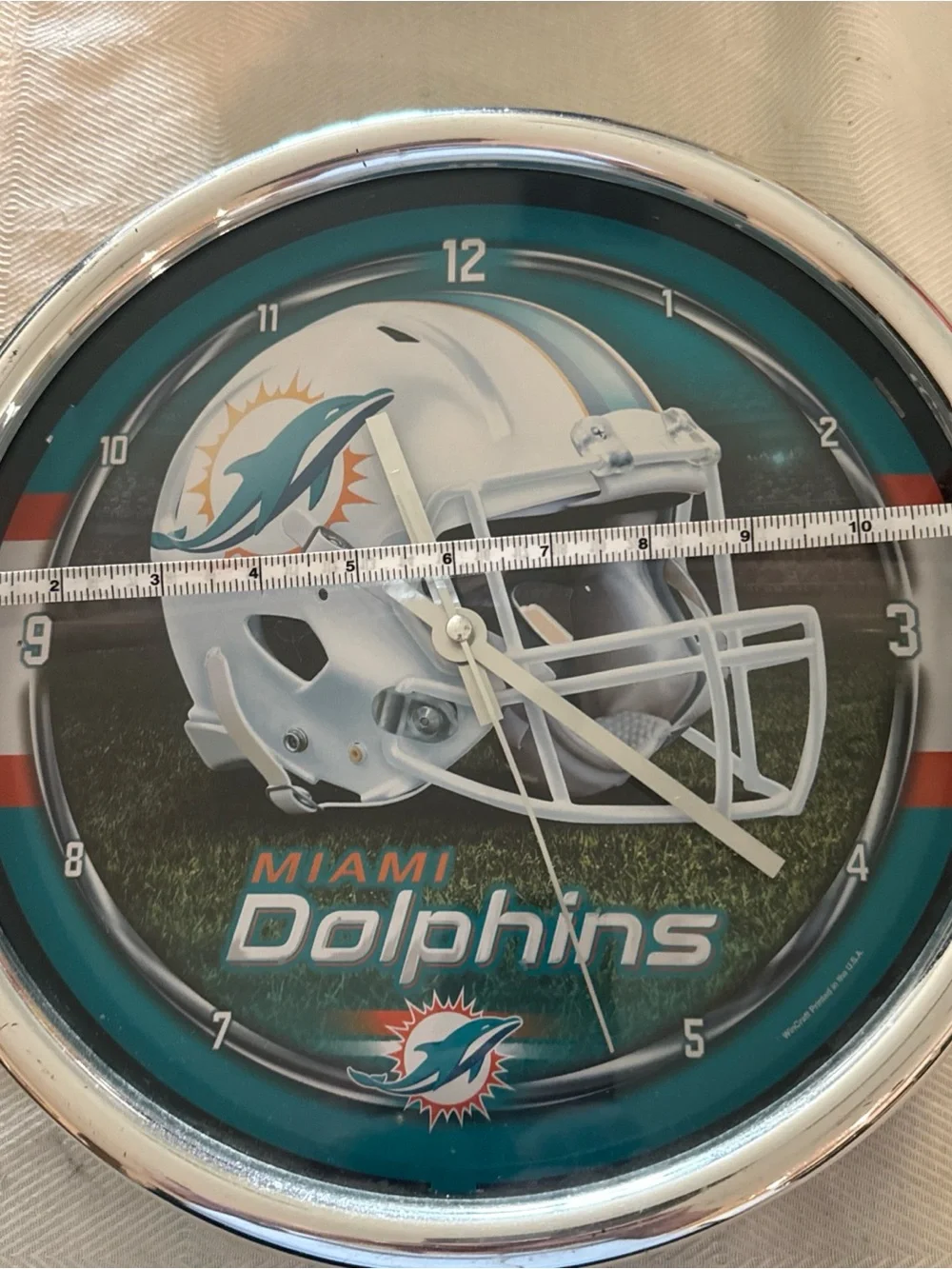 Wincraft Teal, White & Orange Miami Dolphins Wall Clock